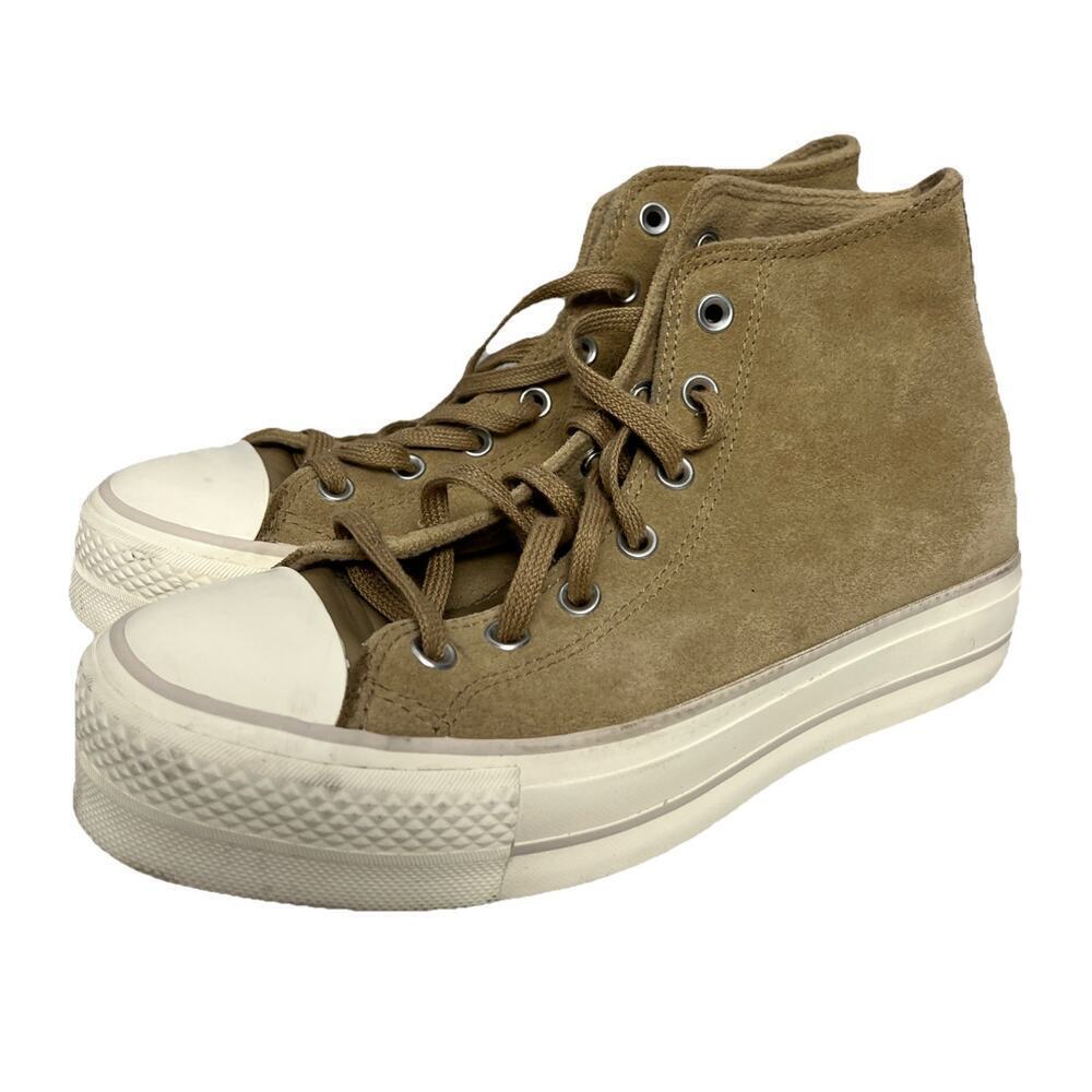 Converse Chuck Taylor All Star Lift Shoes Womens Size 9 Tan Suede Platform